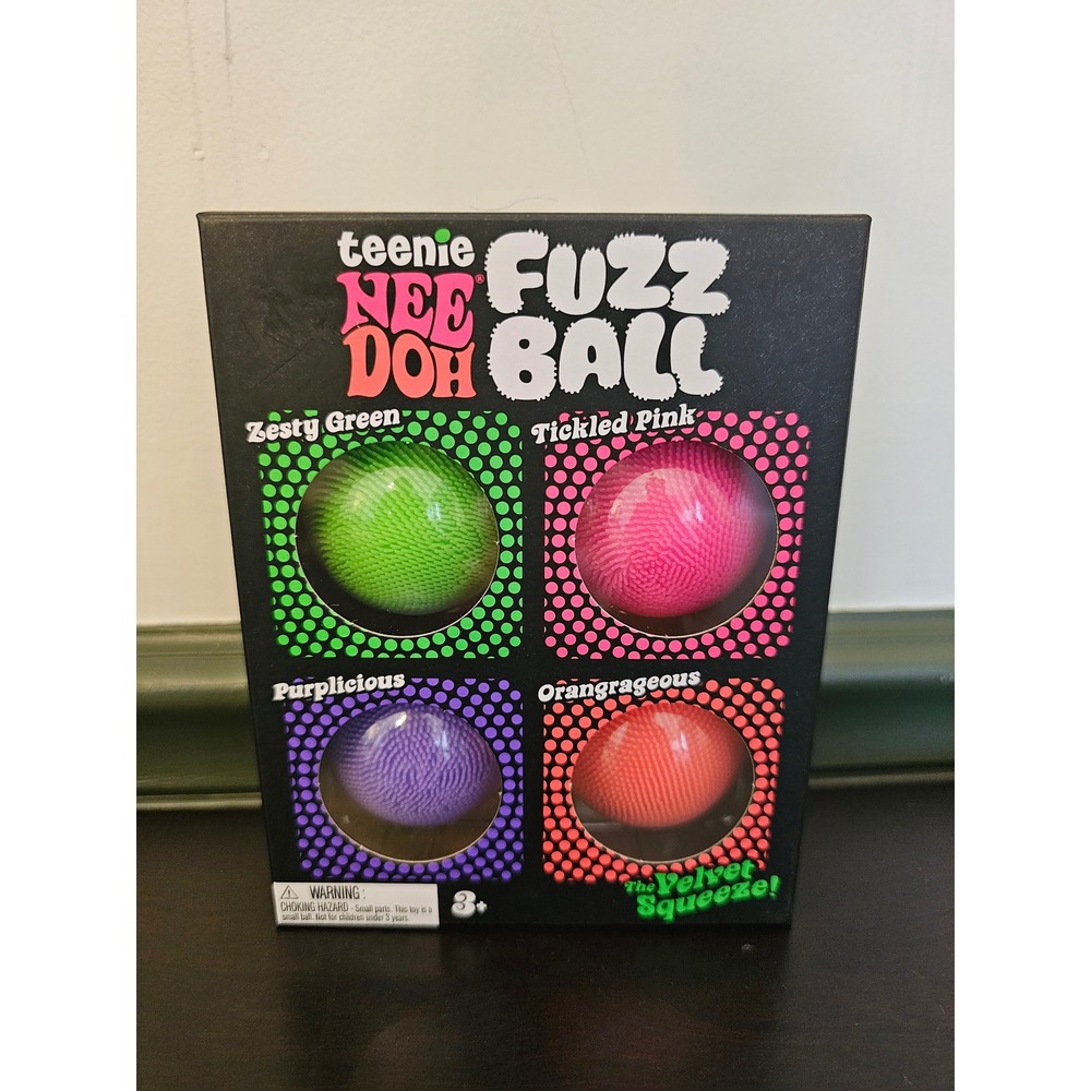 Schylling Teenie NeeDoh Fuzz Ball 4 Pack Sensory Stress Toy Set MPFZBND